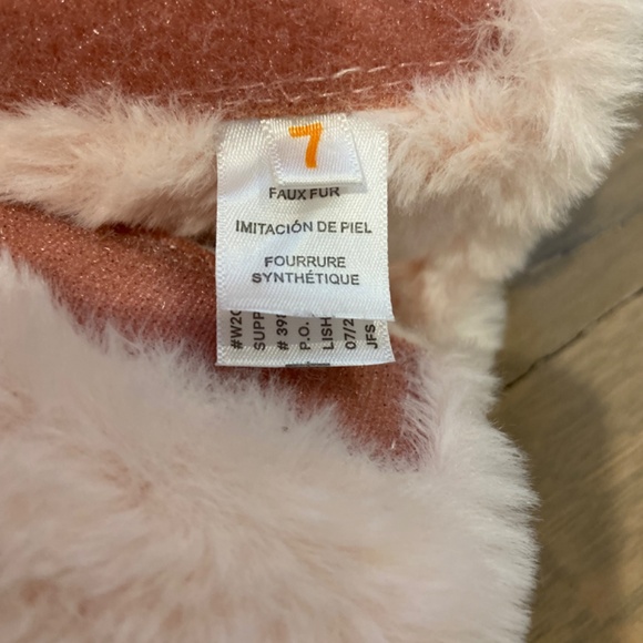 Never worn Joe Fresh Kids Pink Sparkle Furry Boots - Picture 4 of 7